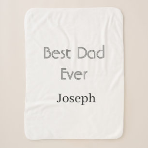 Best dad ever name simple minimal father's dayname sherpa blanket