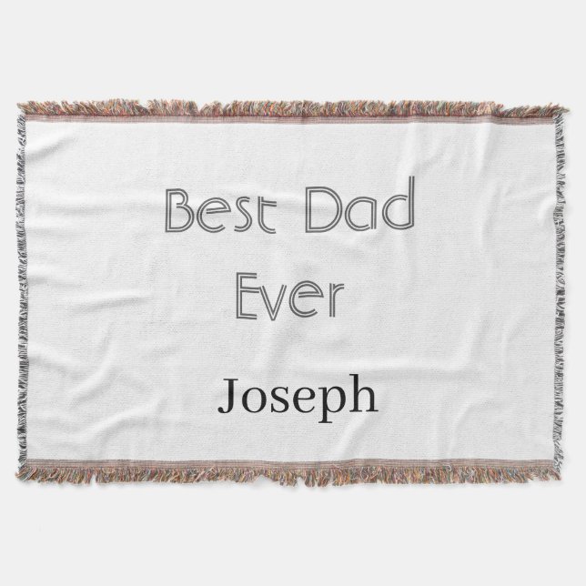 Best dad ever name simple minimal father's dayname throw blanket (Front)