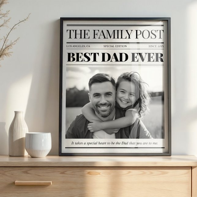 Best Dad Ever Newspaper Custom Photo Poster (Creator Uploaded)