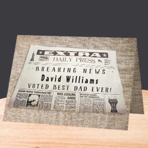 Best Dad Ever Newspaper Headline Father's Day Card
