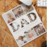 Best Dad Ever | Nine Photo Collage Mouse Mat<br><div class="desc">This simple and sweet mousepad says "Best Dad Ever" in trendy, modern typefaces with a spot for names and a custom message. Minimalist aesthetic includes a nine photo template of your favourite personal photos for a gift anyone would love. Father's Day is the perfect opportunity to show ALL the dads...</div>