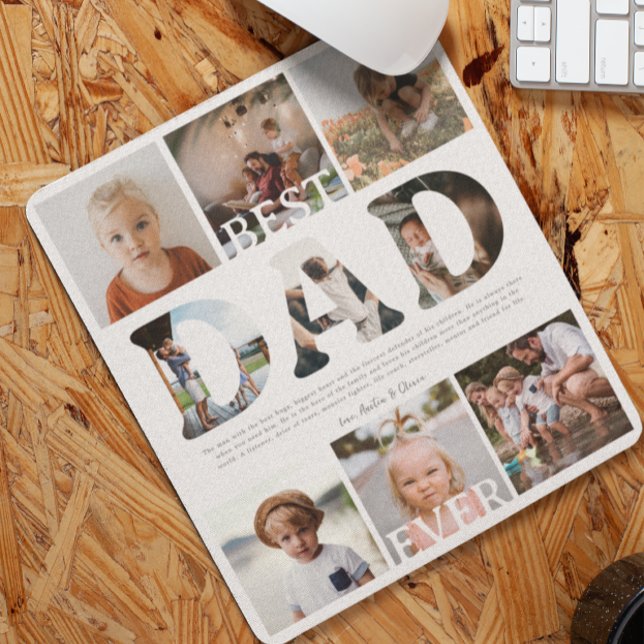 Best Dad Ever | Nine Photo Collage Mouse Mat (Creator Uploaded)