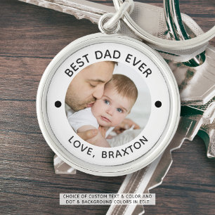BEST DAD EVER One Photo Personalised Custom Key Ring