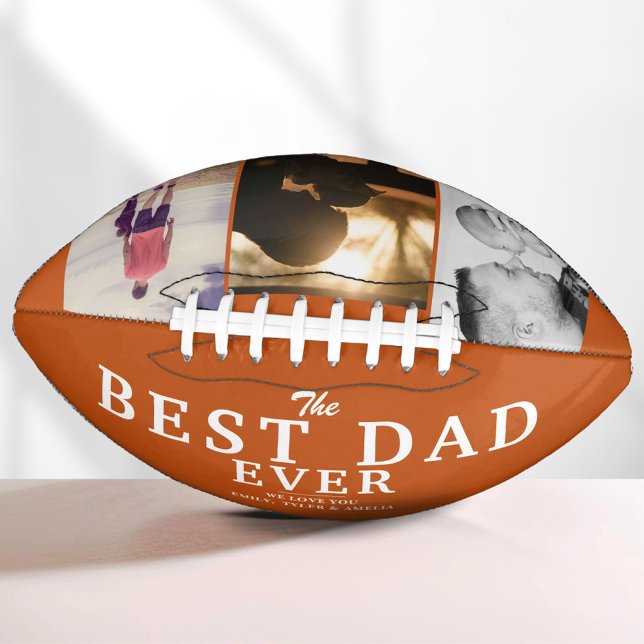 Best Dad Ever Orange Father 3 Photo Collage  American Football (Creator Uploaded)