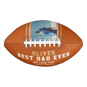 Best Dad Ever Orange Father Kid Photo American Football