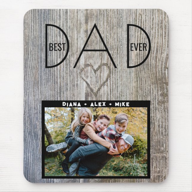 Best Dad Ever, Our Super Dad Father's Day Photo Mouse Mat (Front)