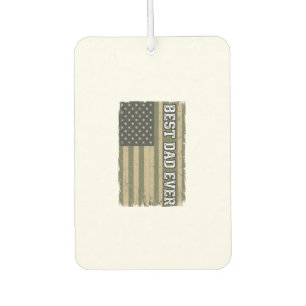 Best Dad Ever Patriotic Flag Vintage Father Shirt_ Car Air Freshener