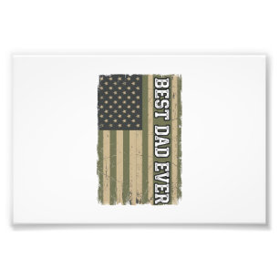 Best Dad Ever Patriotic Flag Vintage Father Shirt_ Photo Print