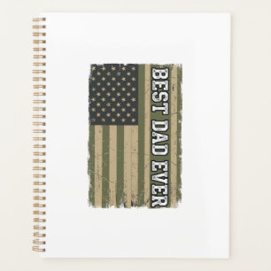 Best Dad Ever Patriotic Flag Vintage Father Shirt_ Planner