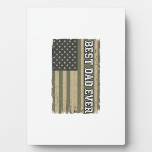 Best Dad Ever Patriotic Flag Vintage Father Shirt_ Plaque