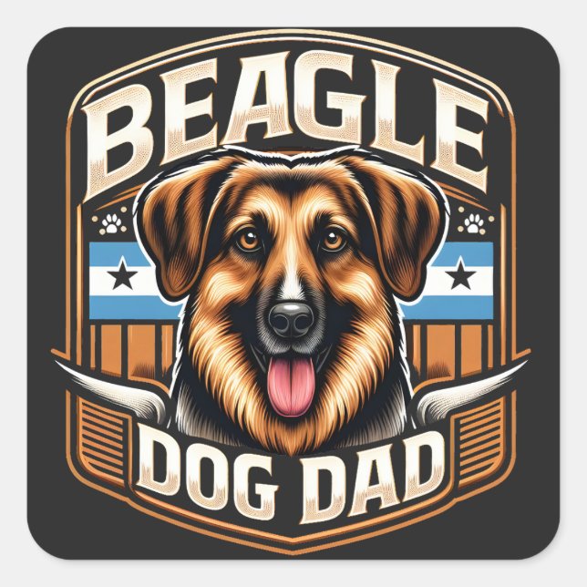 Best Dad Ever - Personal Gift Dog Dad For Husband Square Sticker (Front)