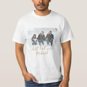 Best Dad Ever, Personalise Your Name, Photo  T-Shi T-Shirt