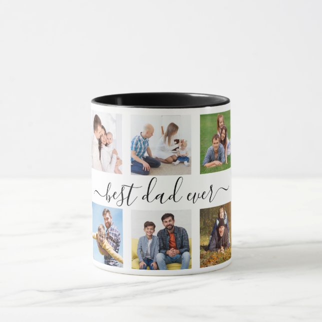 Best Dad Ever Personalised 10 Photos Father's Day Mug (Center)