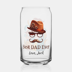 Best Dad Ever -  Personalised Father's Day Gift Can Glass