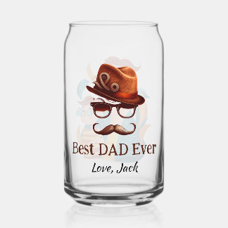 Best Dad Ever -  Personalised Father's Day Gift Can Glass
