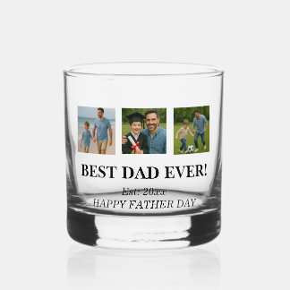 BEST DAD EVER – Personalised Father's Day Photo Whiskey Glass