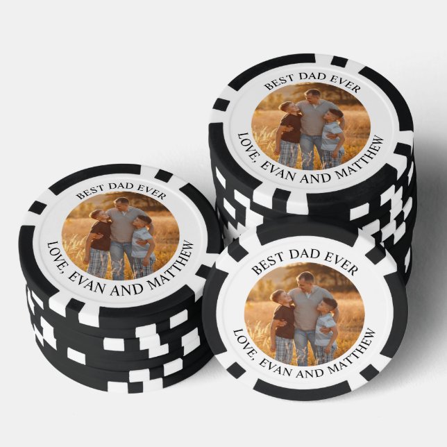 "Best Dad Ever" Personalised Father's Day Poker Chips (Stack)