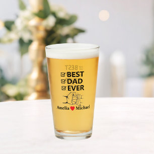 Best Dad Ever Personalised Glass Cup