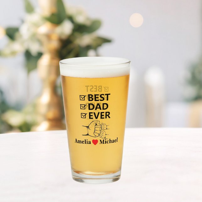 Best Dad Ever Personalised Glass Cup (Creator Uploaded)