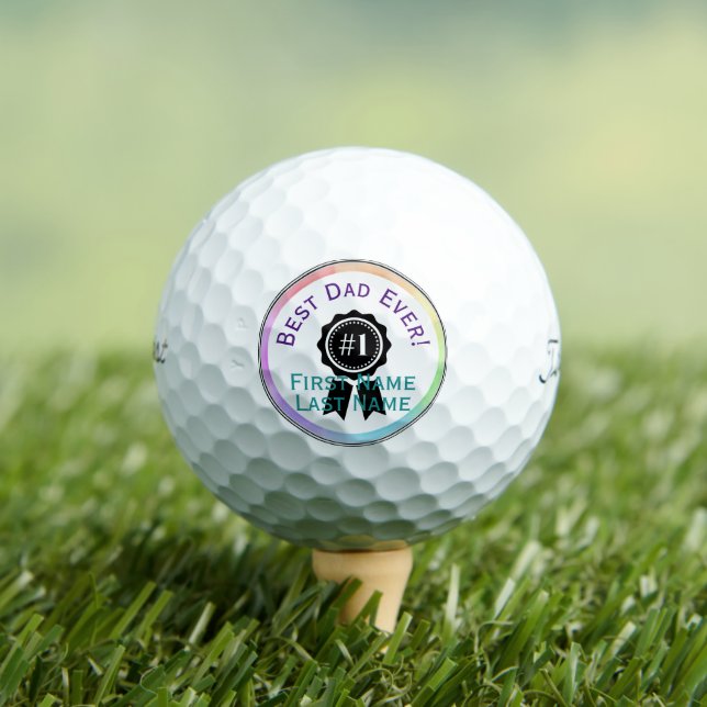 Best Dad Ever Personalised Golf Balls HAMbWG (Insitu Tee)