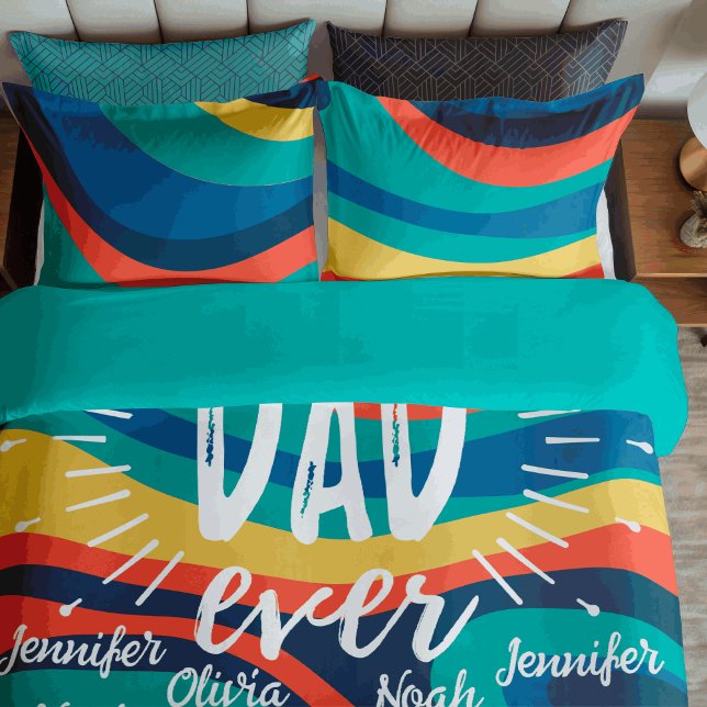 Best dad ever personalised kids names Fathers day Fleece Blanket (Creator Uploaded)