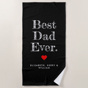 Best Dad Ever Personalised Names Beach Towel