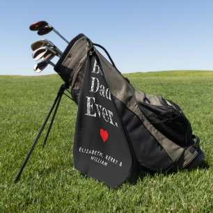 Best Dad Ever Personalised Names Golf Towel