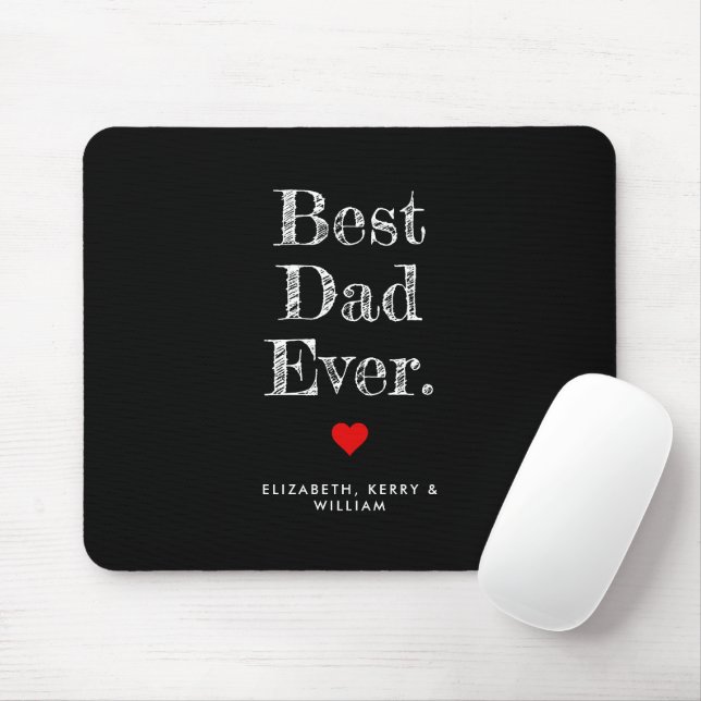 Best Dad Ever Personalised Names Mouse Mat (With Mouse)