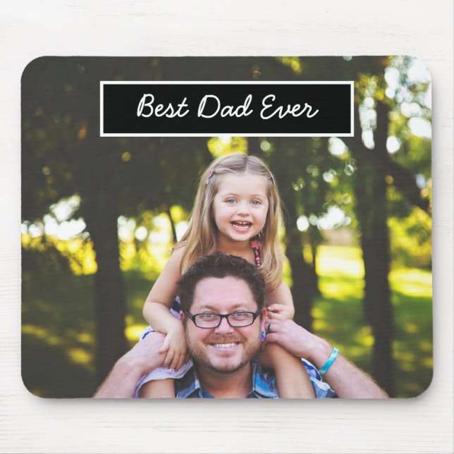 Best Dad Ever Personalised photo and text Mouse Mat (Front)