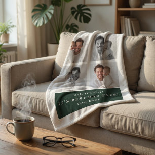 Best Dad Ever Personalised Photo Blanket   Custom 