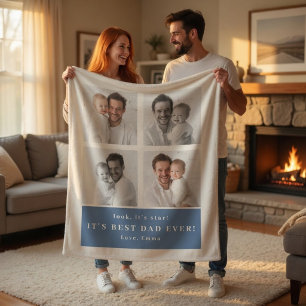 Best Dad Ever Personalised Photo Blanket Custom