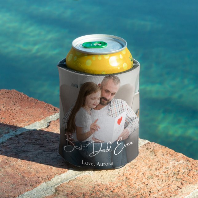 Best Dad Ever Personalised Photo Can Cooler (In Situ Pool)