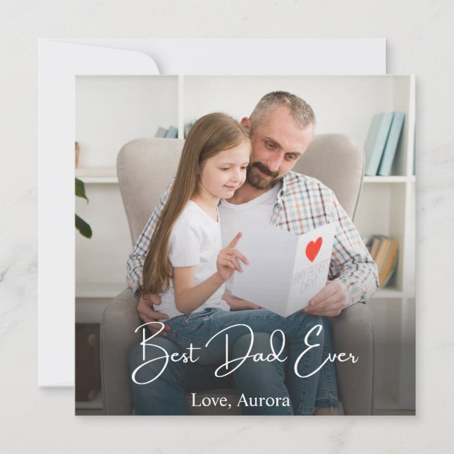 Best Dad Ever Personalised Photo Card (Front)
