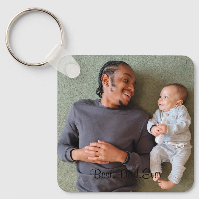 Best Dad Ever Personalised Photo Double Sided Key Ring (Front)