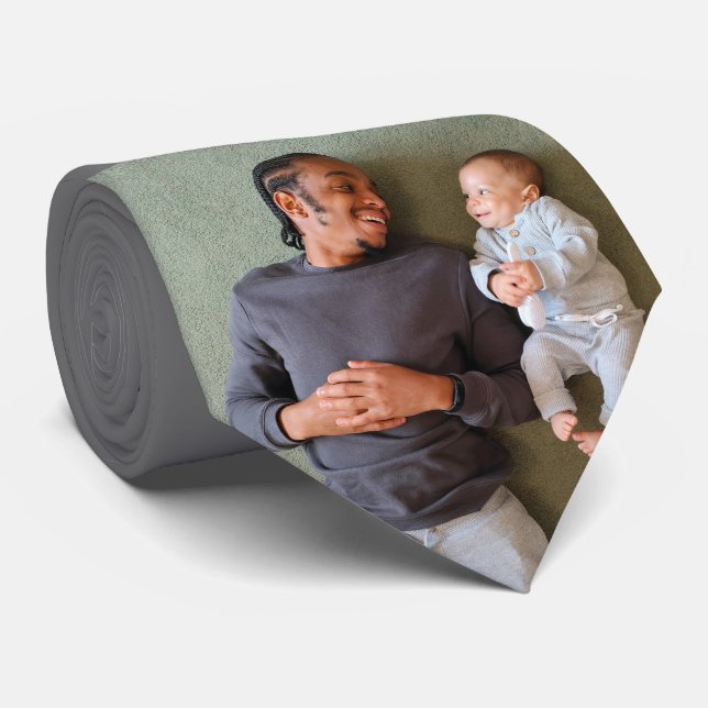 Best Dad Ever Personalised Photo Father's Day Tie (Rolled)