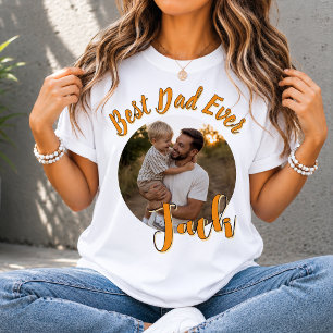 Best Dad Ever Personalised Photo Father's Day Tri-Blend Shirt