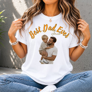 Best Dad Ever Personalised Photo Father's Day Tri-Blend Shirt