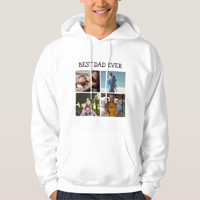 Best Dad Ever Personalised Photo  Hoodie (Front)