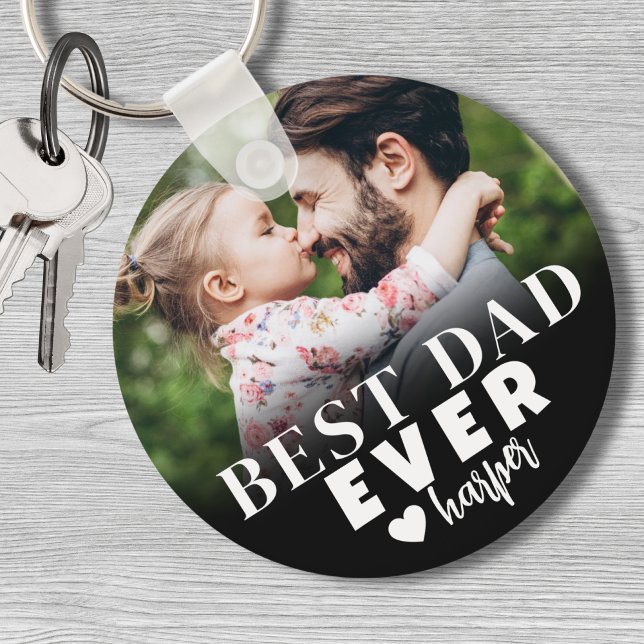 Best Dad Ever Personalised Photo Key Ring (Best Dad Ever Personalized Photo keychain)