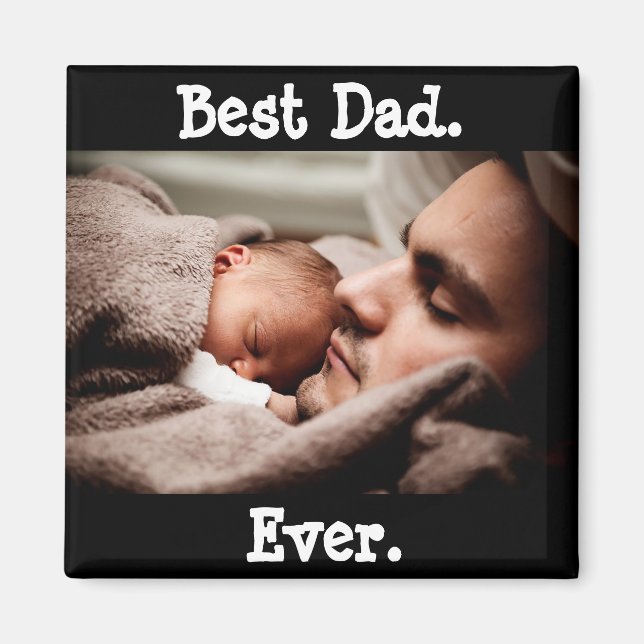 Best Dad Ever Personalised Photo Magnet (Front)