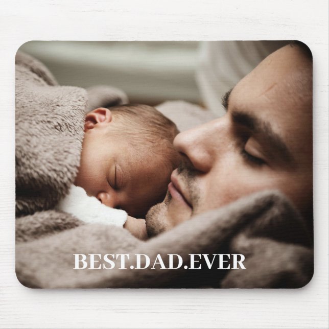 Best Dad Ever Personalised Photo Mouse Mat (Front)