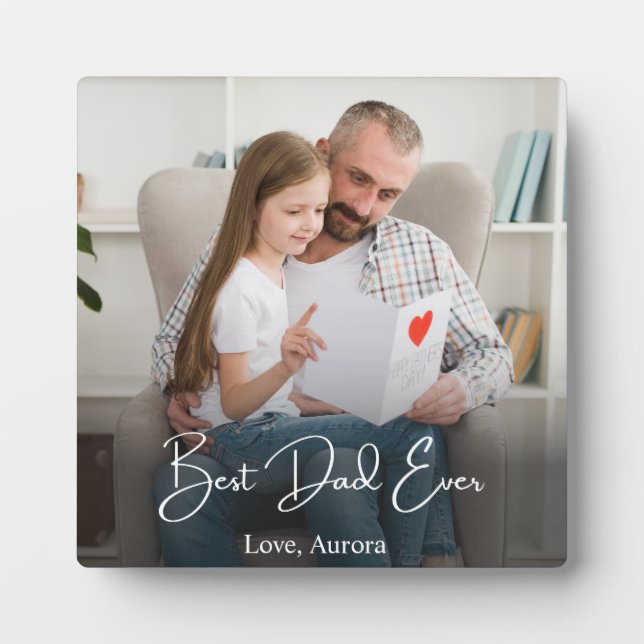 Best Dad Ever Personalised Photo Plaque (Front)