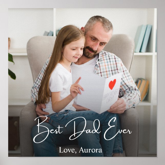 Best Dad Ever Personalised Photo Poster (Front)