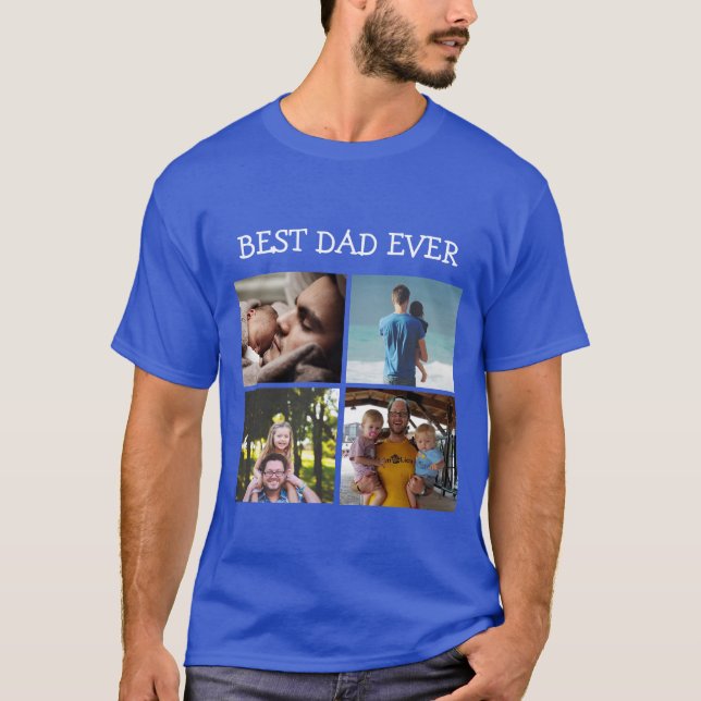Best Dad Ever Personalised Photo  T-Shirt (Front)