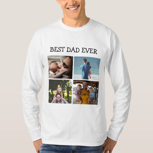 Best Dad Ever Personalised Photo   T-Shirt (Front)