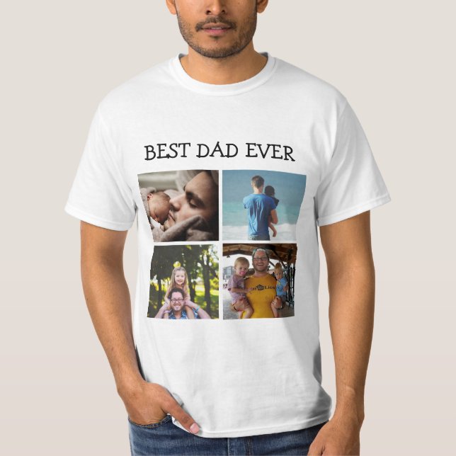 Best Dad Ever Personalised Photo T-Shirt (Front)