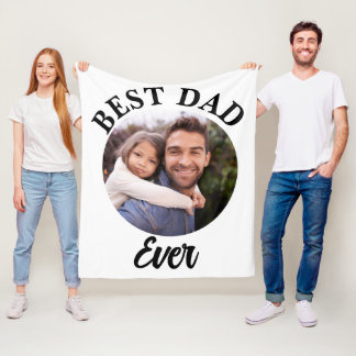 Best Dad Ever Personalised Photo Template Fleece Blanket