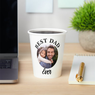 Best Dad Ever Personalised Photo Template Paper Cups