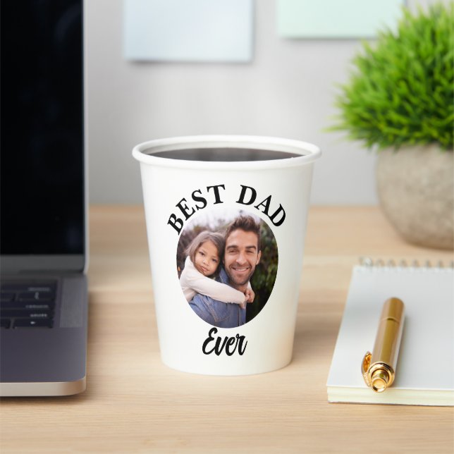 Best Dad Ever Personalised Photo Template Paper Cups (Insitu)