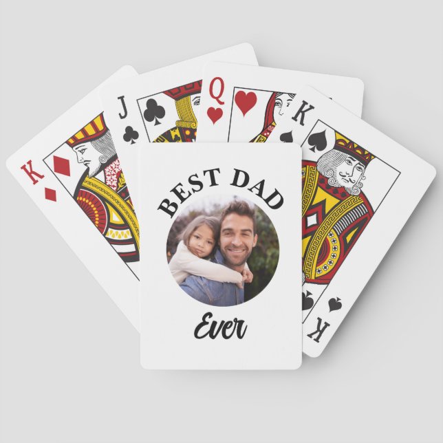 Best Dad Ever Personalised Photo Template Playing Cards (Back)